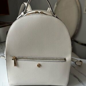 Tory Burch Cream Backpack with Gold Accents
